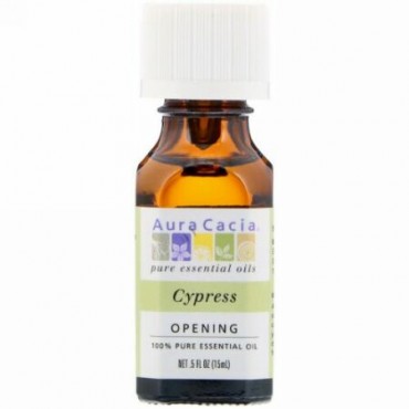 Aura Cacia, ピュア エッセンシャル オイル, 檜, 0.5 fl oz (15 ml)