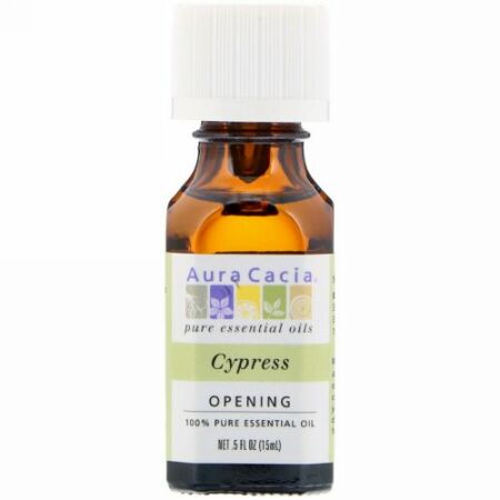 Aura Cacia, ピュア エッセンシャル オイル, 檜, 0.5 fl oz (15 ml)