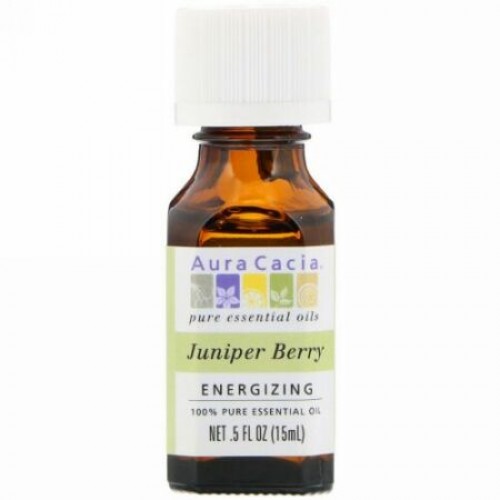 Aura Cacia, 100% 純エッセンシャルオイル、ジュニパーベリー、0 .5 液量オンス (15 ml)