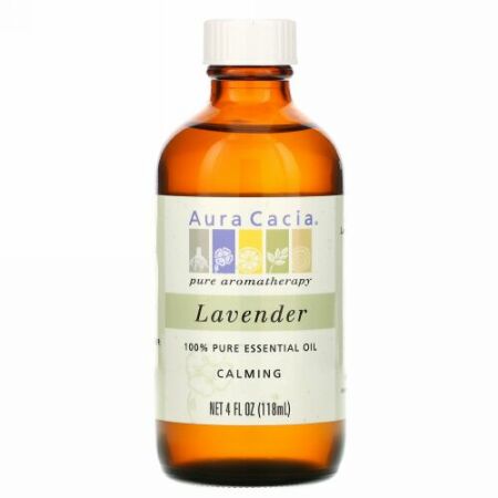 Aura Cacia, 100% 純エッセンシャルオイル、ラベンダー、 4 液量オンス (118 ml)