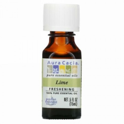 Aura Cacia, ピュ100％アエッセンシャルオイル、ライム、15ml（0.5液量オンス）