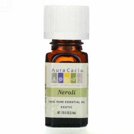 Aura Cacia, 100％ピュアエッセンシャルオイル、ネロリ、3.7ml（0.125液量オンス）