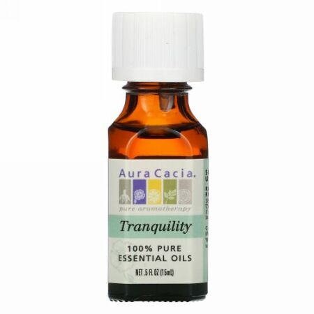 Aura Cacia, 100％ピュアエッセンシャルオイル、トランクイリティ（平静）、15ml（0.5液量オンス）