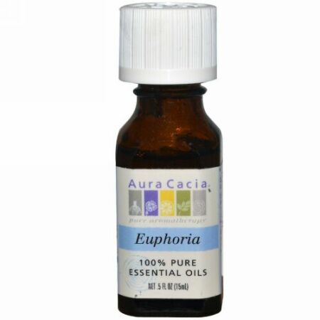 Aura Cacia, 純度100%のエッセンシャルオイル, 気持ちを幸せに, .5 オンス (15 ml) (Discontinued Item)