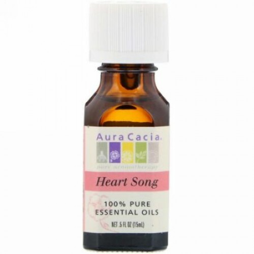 Aura Cacia, 100% 純エッセンシャルオイル、ハートソング、0.5 液量オンス (15 ml)