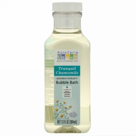 Aura Cacia, アロマセラピー バブル・バス, 心を落ち着かせる カモミール, 13 オンス (384 ml)