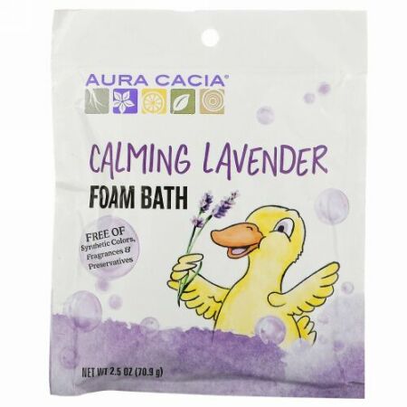 Aura Cacia, カーミングフォームバス, ラベンダーエッセンシャルオイル, 2.5オンス (70.9 g)