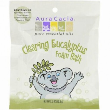 Aura Cacia, 気持ちをクリアに フォーム・バス, ユーカリ, 2.5 オンス (70.9 g)