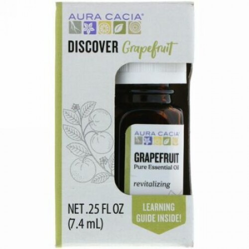 Aura Cacia, Discover Grapefruit, Pure Essential Oil, .25 fl oz (7.4 ml) (Discontinued Item)