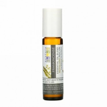 Aura Cacia, エッセンシャルオイルブレンド、活力を与えるロールオン、フランキンセンス、0.31液量オンス (9.2 ml)