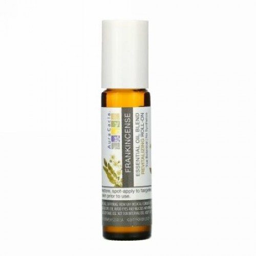 Aura Cacia, エッセンシャルオイルブレンド、活力を与えるロールオン、フランキンセンス、0.31液量オンス (9.2 ml)