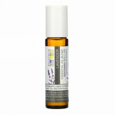Aura Cacia, エッセンシャルオイルブレンド、スージングロールオン、ラベンダー、.31液量オンス (9.2 ml)