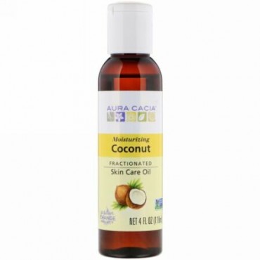 Aura Cacia, Fractionated Skin Care Oil, Moisturizing Coconut, 4 fl oz (118 ml) (Discontinued Item)
