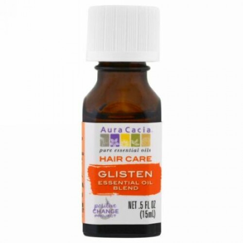 Aura Cacia, ヘアケア, エッセンシャルオイルのブレンド, 艶, 0.5液量オンス (15 ml) (Discontinued Item)