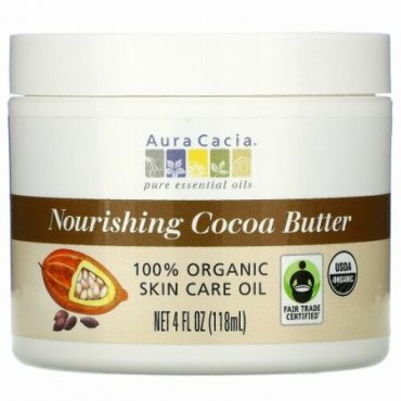 Aura Cacia, ノーリッシング・カカオバター, 4 液量オンス (118 ml)