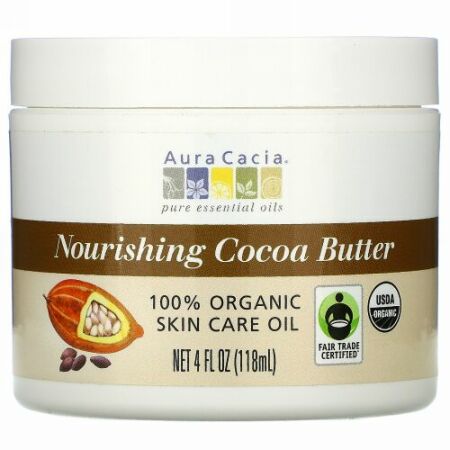 Aura Cacia, ノーリッシング・カカオバター, 4 液量オンス (118 ml)