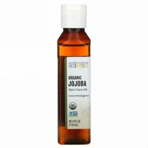 Aura Cacia, オーガニック、スキンケアオイル、バランスの取れたホホバ、4液体オンス (118ml)