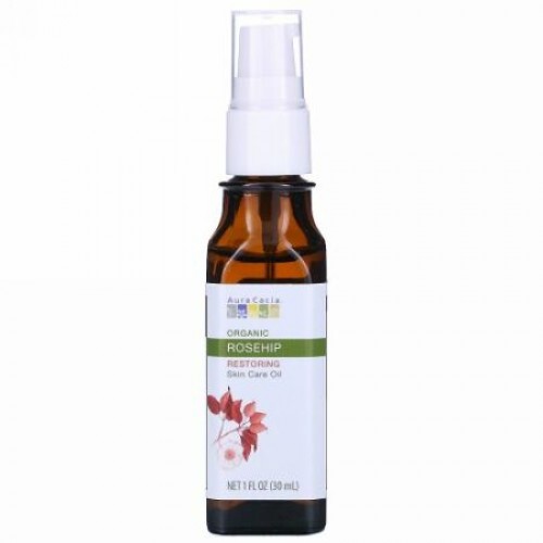 Aura Cacia, オーガニックスキンケアオイル、修復、ローズヒップ、1 fl oz (30 ml)
