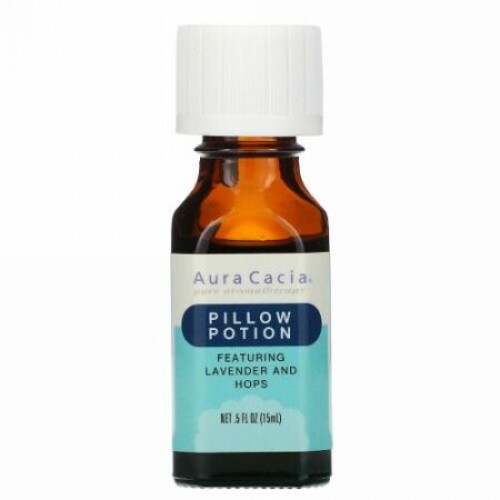 Aura Cacia, ピローポーション、ラベンダーとホップ、15ml（0.5液量オンス）