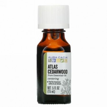 Aura Cacia, Pure Essential Oil, Atlas Cedarwood, .5 fl oz (15 ml) (Discontinued Item)