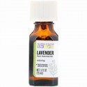 Aura Cacia, 100% 純正エッセンシャルオイル、ラベンダー、.5 液オンス (15 ml)