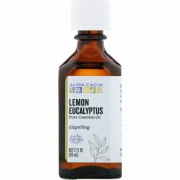 Aura Cacia, Pure Essential Oil, Lemon Eucalyptus, 2 fl oz (59 ml) (Discontinued Item)