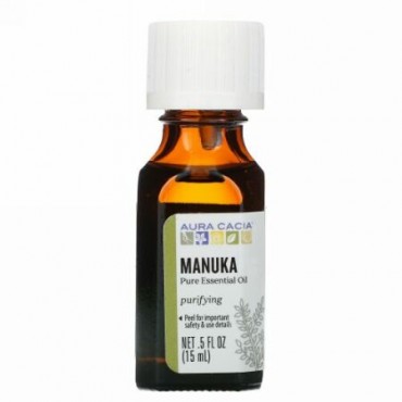 Aura Cacia, Pure Essential Oil, Manuka, .5 fl oz (15 ml) (Discontinued Item)