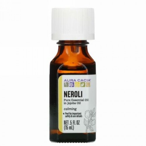 Aura Cacia, ピュア エッセンシャルオイル、ネロリ、15ml（0.5液量オンス）