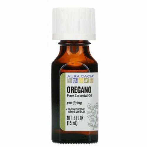 Aura Cacia, ピュアエッセンシャルオイル、オレガノ、15ml（0.5液量オンス）