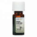 Aura Cacia, ピュアエッセンシャルオイル、オーガニッククローブ花芽、7.4ml（0.25液量オンス）