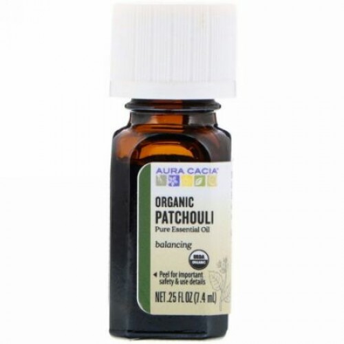 Aura Cacia, オーガニック、 パチュリー、 .25 fl oz (7.4 ml) (Discontinued Item)
