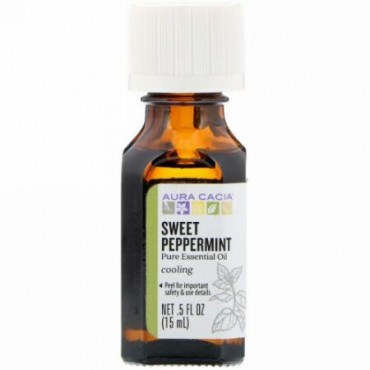 Aura Cacia, Pure Essential Oil, Sweet Peppermint, .5 fl oz (15 ml) (Discontinued Item)