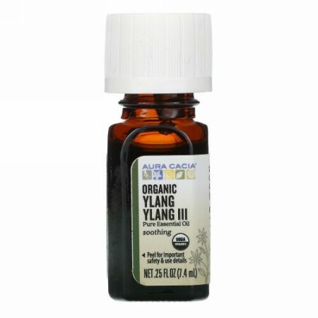 Aura Cacia, ピュアエッセンシャルオイル、イランイランIII、7.4ml（0.25液量オンス）