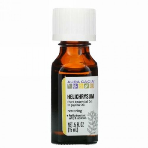 Aura Cacia, ピュア エッセンシャルオイル、ヘリクリサム、15ml（0.5液量オンス）