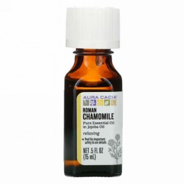 Aura Cacia, ピュア エッセンシャルオイル、ローマカモミール、15ml（0.5液量オンス）