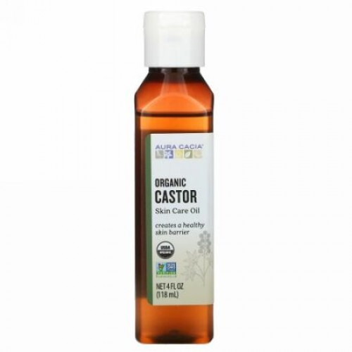 Aura Cacia, Skin Care Oil, Organic Castor, 4 fl oz (118 ml)