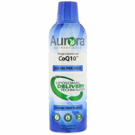 Aurora Nutrascience, Mega-Liposomal CoQ10（メガリポソームCoQ10）、オーガニックフルーツ味、300mg、480ml（16液量オンス） (Discontinued Item)