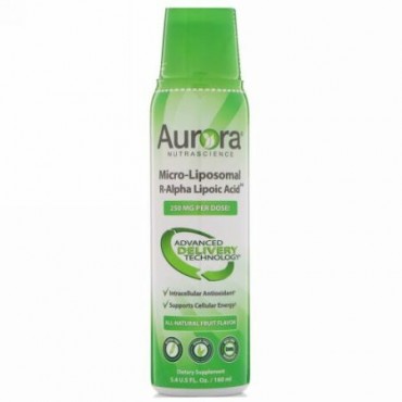 Aurora Nutrascience, マイクロリポソームRアルファリポ酸、天然フルーツ味、250mg、5.4 fl oz (160 ml) (Discontinued Item)