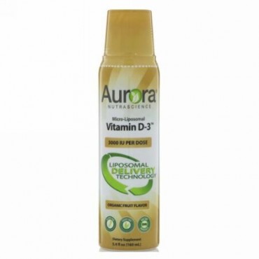 Aurora Nutrascience, マイクロリポソーム・ビタミンD3、3000 IU、5.4 fl oz (160 ml) (Discontinued Item)