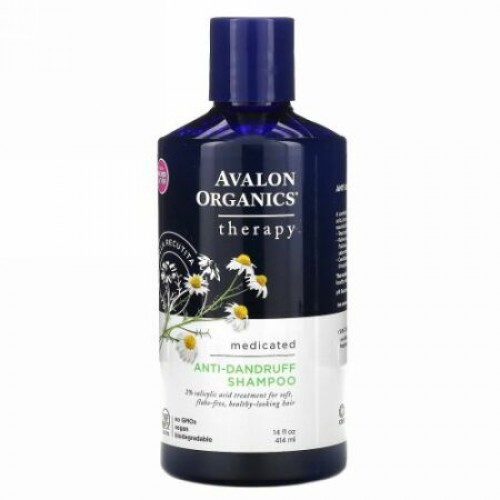 Avalon Organics, フケ予防シャンプー, カモミール・エキス, 14 fl oz (414 ml)