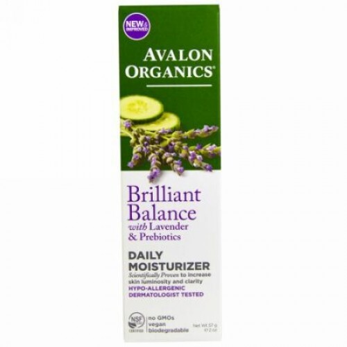 Avalon Organics, 毎日の保湿剤（Daily Moisturizer）, ラベンダーの輝き（Lavender Luminosity）, 2オンス（57 g） (Discontinued Item)