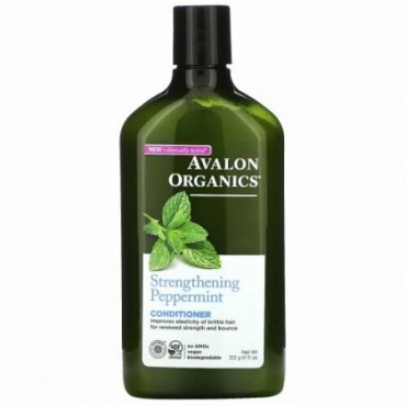 Avalon Organics, コンディショナー、強化するペパーミント、11液量オンス(325 ml)