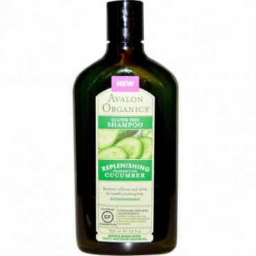 Avalon Organics, グルテンフリー・シャンプー、水分補給効果のあるきゅうり、無香料、11液量オンス（325 ml） (Discontinued Item)