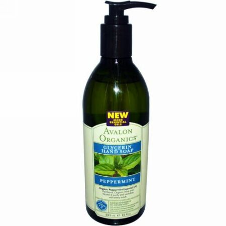 Avalon Organics, グリセリンハンドソープ、ペパーミント、12 fl oz (355 ml) (Discontinued Item)