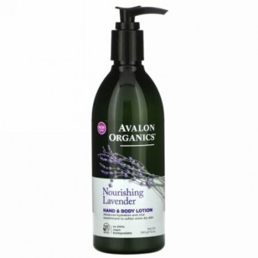 Avalon Organics, ハンド＆ボディローション、栄養たっぷりのラベンダー、340g（12オンス）