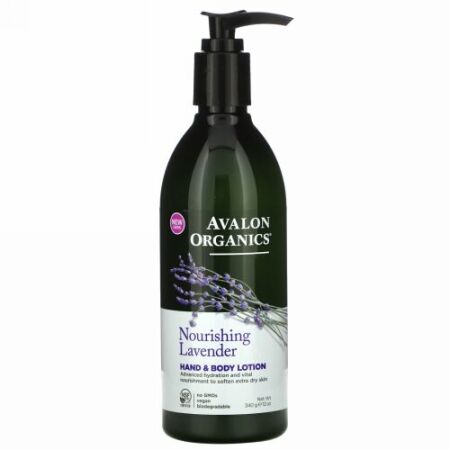 Avalon Organics, ハンド＆ボディローション、栄養たっぷりのラベンダー、340g（12オンス）