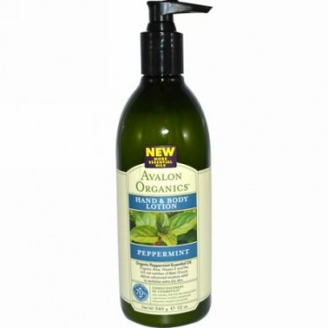 Avalon Organics, ハンド & ボディローション, ペパーミント, 12 オンス (340 ml) (Discontinued Item)