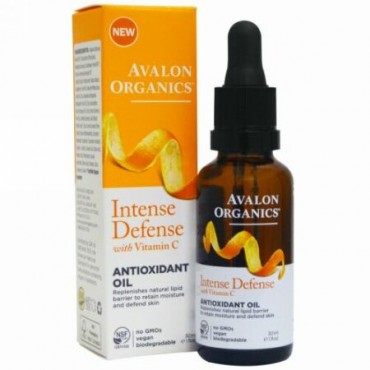 Avalon Organics, ビタミンCでインテンスディフェンス（徹底防御）、 抗酸化オイル、 1 液量オンス (30 ml)