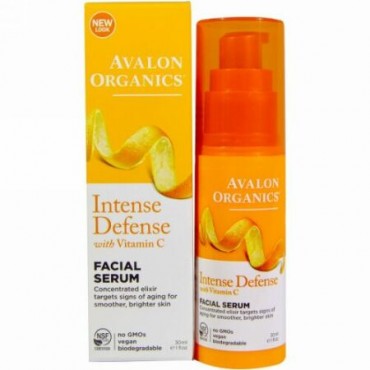 Avalon Organics, ビタミンCリニューアル, 活力を与えるフェイシャルセラム（乳清）, 1液量オンス（30 ml）