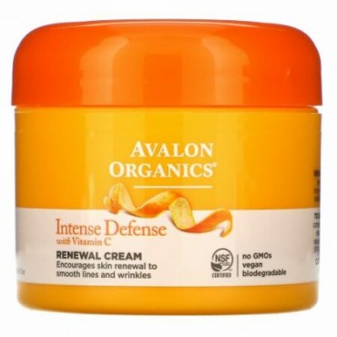 Avalon Organics, ビタミンCリニューアルクリーム入りインテンス・ディフェンス、2 oz (57 g)